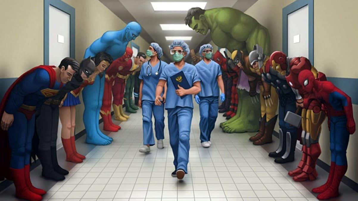 sağlık çalışanları ve süper kahramanlar